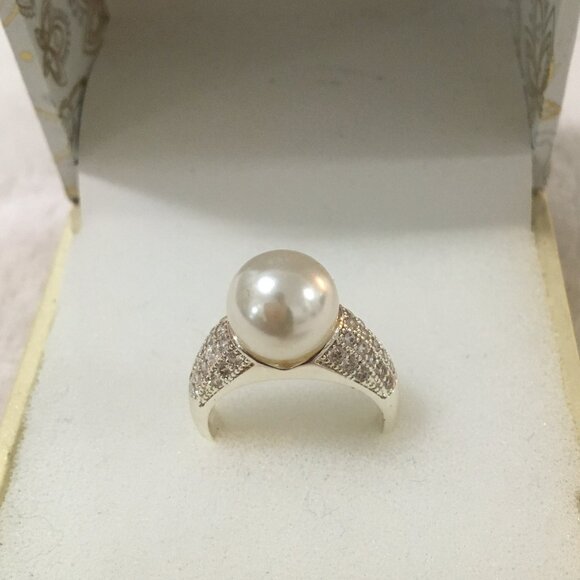 Charter Club silver tone imitation pearl & zirconium - NWT - Picture 6 of 6